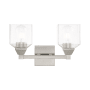 Livex Lighting Aragon 2 Light 15" Wide Commercial Vanity Light Brushed Nickel