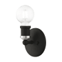 Livex Lighting Lansdale 5" Tall Commercial Wall Sconce Black / Brushed Nickel Accents