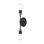 Livex Lighting Lansdale 2 Light 5" Wide Commercial Vanity Light Black / Brushed Nickel Accents