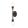 Livex Lighting Lansdale 2 Light 5" Wide Commercial Vanity Light Bronze / Antique Brass Accents