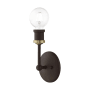 Livex Lighting Lansdale 9" Tall Commercial Wall Sconce Bronze / Antique Brass Accents