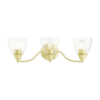 Livex Lighting Montgomery 3 Light 23" Wide Commercial Vanity Light Satin Brass