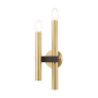 Livex Lighting Helsinki 2 Light 18" Tall Wall Sconce Satin Brass with Bronze Accents