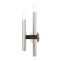 Livex Lighting Helsinki 2 Light 18" Tall Wall Sconce Brushed Nickel with Bronze Accents
