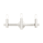 Livex Lighting Helsinki 3 Light 24" Wide Vanity Light Brushed Nickel with Bronze Accents
