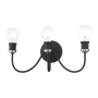Livex Lighting Lansdale 3 Light 19" Wide Commercial Vanity Light Black / Brushed Nickel Accent
