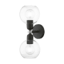 Livex Lighting Downtown 2 Light 7" Wide Commercial Vanity Light Black / Brushed Nickel Accents