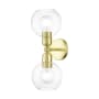 Livex Lighting Downtown 2 Light 7" Wide Commercial Vanity Light Satin Brass