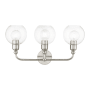 Livex Lighting Downtown 3 Light 24" Wide Commercial Vanity Light Brushed Nickel