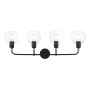 Livex Lighting Downtown 4 Light 36" Wide Commercial Vanity Light Black / Brushed Nickel Accents