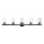 Livex Lighting Munich 5 Light 42" Wide Commercial Vanity Light Black Chrome