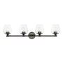 Livex Lighting Willow 4 Light 36" Wide Commercial Vanity Light Black Chrome