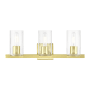 Livex Lighting Clarion 3 Light 23" Wide Commercial Vanity Light Satin Brass