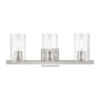 Livex Lighting Clarion 3 Light 23" Wide Commercial Vanity Light Brushed Nickel