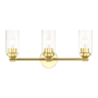 Livex Lighting Whittier 3 Light 22" Wide Vanity Light Polished Brass