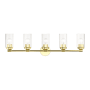 Livex Lighting Whittier 5 Light 35" Wide Vanity Light Polished Brass