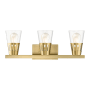Livex Lighting Bennington 3 Light 24" Wide Vanity Light Natural Brass