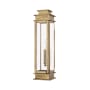 Livex Lighting Princeton 1 Light Outdoor Wall Sconce with Clear Glass Shades Antique Brass