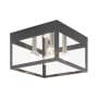 Livex Lighting Nyack 4 Light 11" Wide Flush Mount Square Ceiling Fixture Scandinavian Gray