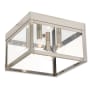 Livex Lighting Nyack 4 Light 11" Wide Flush Mount Square Ceiling Fixture Brushed Nickel