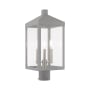 Livex Lighting Nyack 3 Light 20" Tall Post Light Nordic Gray