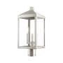 Livex Lighting Nyack 3 Light 20" Tall Post Light Brushed Nickel