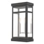 Livex Lighting Hopewell 2 Light 18" Tall Outdoor Wall Sconce with Glass Panel Shades Black