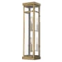 Livex Lighting Hopewell 2 Light 22" Tall Outdoor Wall Sconce with Glass Panel Shades Antique Brass
