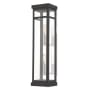 Livex Lighting Hopewell 2 Light 22" Tall Outdoor Wall Sconce with Glass Panel Shades Black