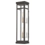 Livex Lighting Hopewell 2 Light 22" Tall Outdoor Wall Sconce with Glass Panel Shades Bronze