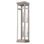 Livex Lighting Hopewell 2 Light 22" Tall Outdoor Wall Sconce with Glass Panel Shades Brushed Nickel