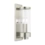 Livex Lighting Hillcrest 2 Light 16" Tall Outdoor Wall Sconce Brushed Nickel