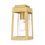 Livex Lighting Oslo Single Light 10" Tall Outdoor Wall Sconce Satin Brass
