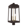 Livex Lighting Oslo 3 Light 25" Tall Outdoor Single Head Post Light Bronze