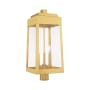 Livex Lighting Oslo 3 Light 25" Tall Outdoor Single Head Post Light Satin Brass
