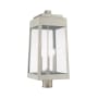 Livex Lighting Oslo 3 Light 25" Tall Outdoor Single Head Post Light Brushed Nickel