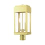 Livex Lighting York 2 Light 20" Tall Outdoor Single Head Post Light Satin Brass