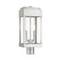 Livex Lighting York 2 Light 20" Tall Outdoor Single Head Post Light Brushed Nickel