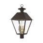 Livex Lighting Wentworth 4 Light 28" Tall Post Light Bronze / Antique Brass Finish Cluster