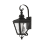 Livex Lighting Adams 2 Light 22" Tall Outdoor Wall Sconce Black / Brushed Nickel