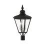 Livex Lighting Adams 3 Light 27" Tall Post Light Black / Brushed Nickel
