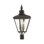 Livex Lighting Adams 3 Light 27" Tall Post Light Bronze / Antique Brass