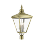 Livex Lighting Adams 4 Light 32" Tall Post Light Antique Brass / Brushed Nickel