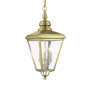 Livex Lighting Adams 3 Light 11" Wide Pendant Antique Brass / Brushed Nickel