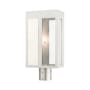 Livex Lighting Lafayette 17" Tall Outdoor Single Head Post Light Brushed Nickel