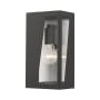 Livex Lighting Forsyth 11" Tall Outdoor Wall Sconce Black / Brushed Nickel Stainless Steel