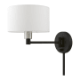 Livex Lighting Allison 10" Tall Commercial Wall Sconce Black / Brushed Nickel Accent