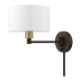 Livex Lighting Allison 10" Tall Commercial Wall Sconce Bronze / Antique Brass Accent