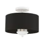 Livex Lighting Huntington 3 Light 12" Wide Semi-Flush Drum Ceiling Fixture White