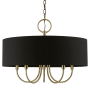 Livex Lighting Huntington 5 Light 23" Wide Taper Candle Drum Chandelier Antique Brass